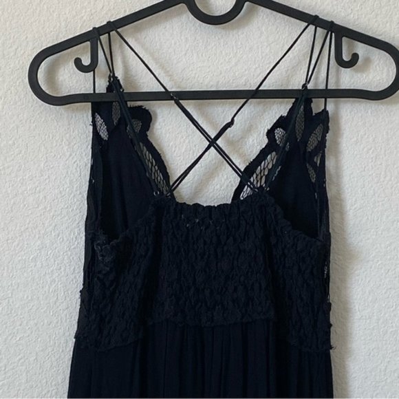 Free People Adella‎ Slip Dress Size Small Black - Picture 5 of 11